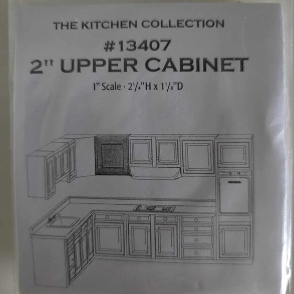 NWT The Kitchen Collection 2" Upper Cabinet Dollhouse Miniature Kit - Picture 4 of 4